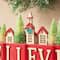 Glitzhome® 14" Christmas Believe House & Brush Trees Table Décor